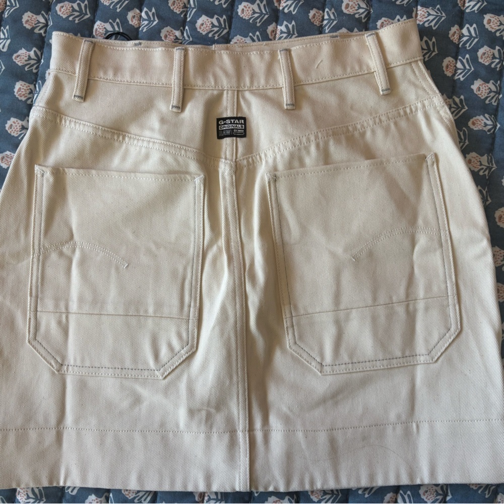 NWT G-STAR RAW Workwear Button Mini Skirt // Ecru // Size 30 - Picture 5 of 12